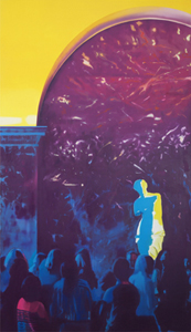 Muzeum CXLV 2019, olej na płótnie, 140 x 80 cm
